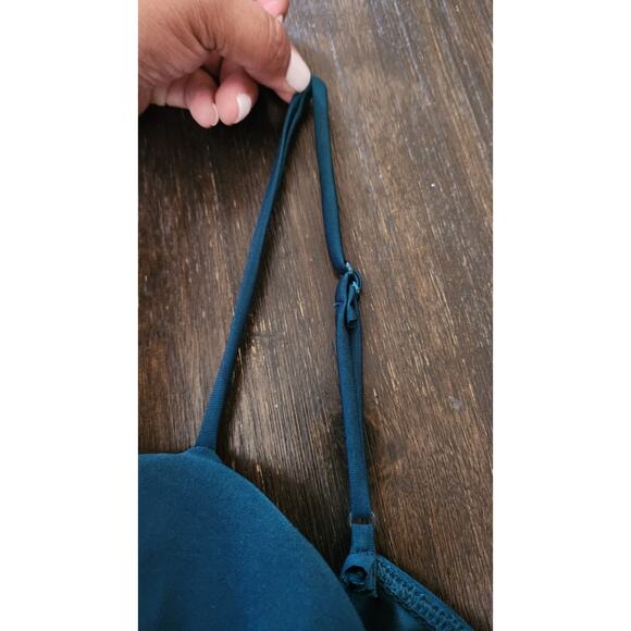 E.L.H. Studio Maxi Dress Women's L Blue Bodycon Stretch Corset Slit Adj Straps - Picture 9 of 10